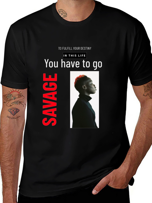 Savage Graphic Print Black T-Shirt