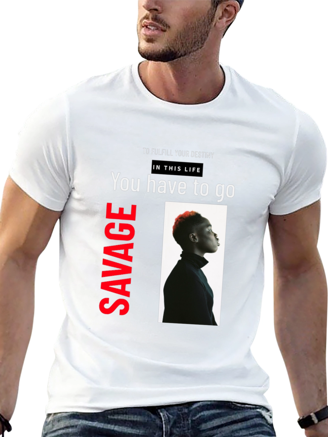 Savage Graphic Print Black T-Shirt