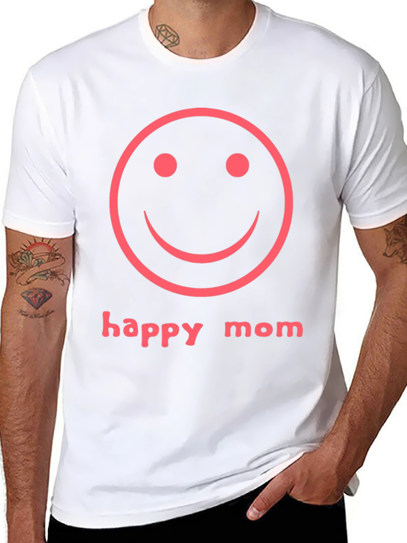 Happy Mom Smiley Face Graphic T-Shirt