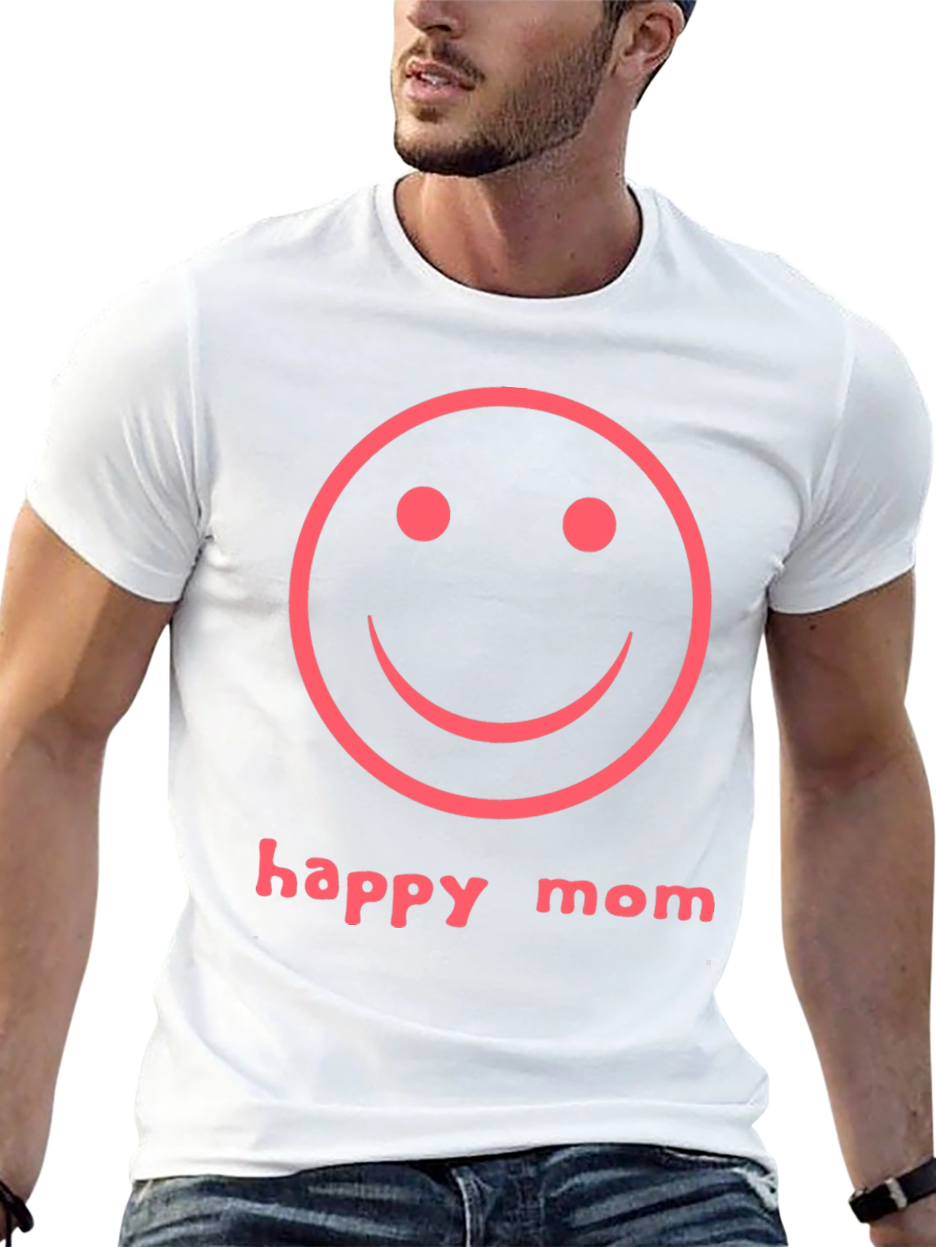 Happy Mom Smiley Face Graphic T-Shirt