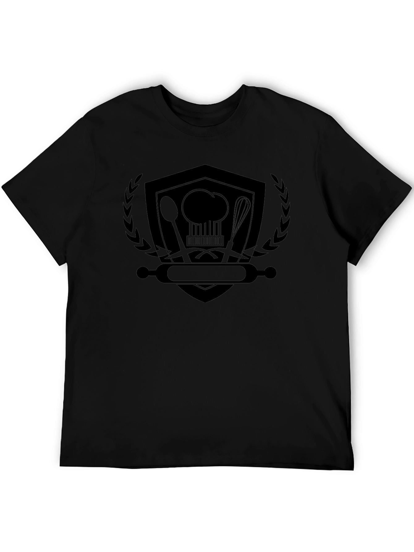 Chefs Shield Black T-Shirt - Culinary Design