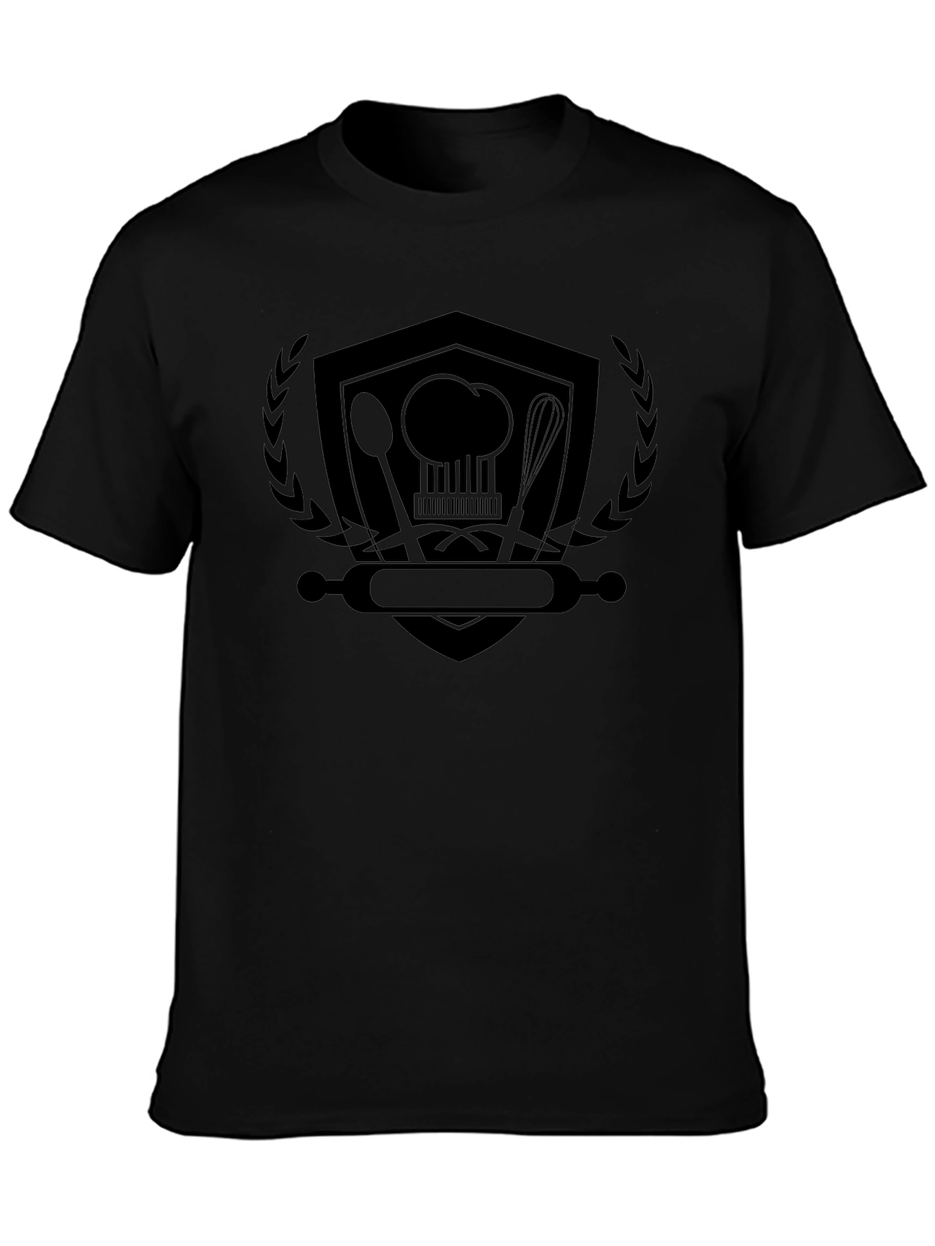 Chefs Shield Black T-Shirt - Culinary Design