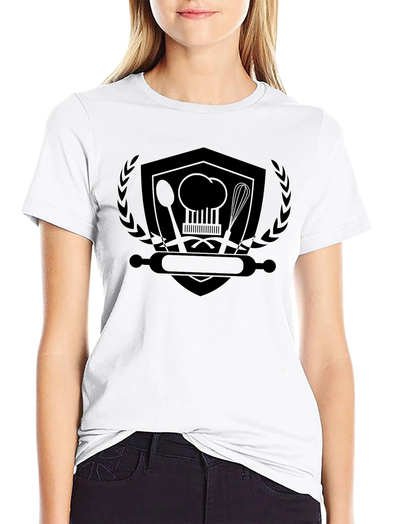 Chefs Shield Black T-Shirt - Culinary Design