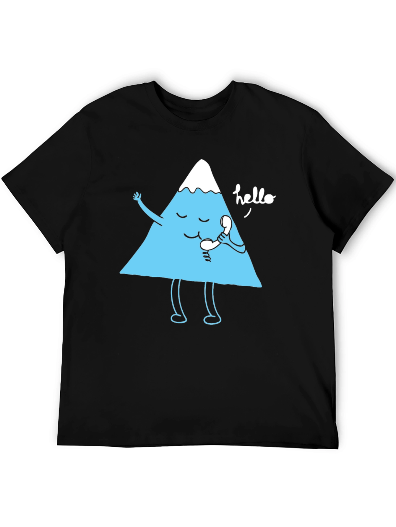 Funny Mountain Talking on the Phone Graphic T-Shirt