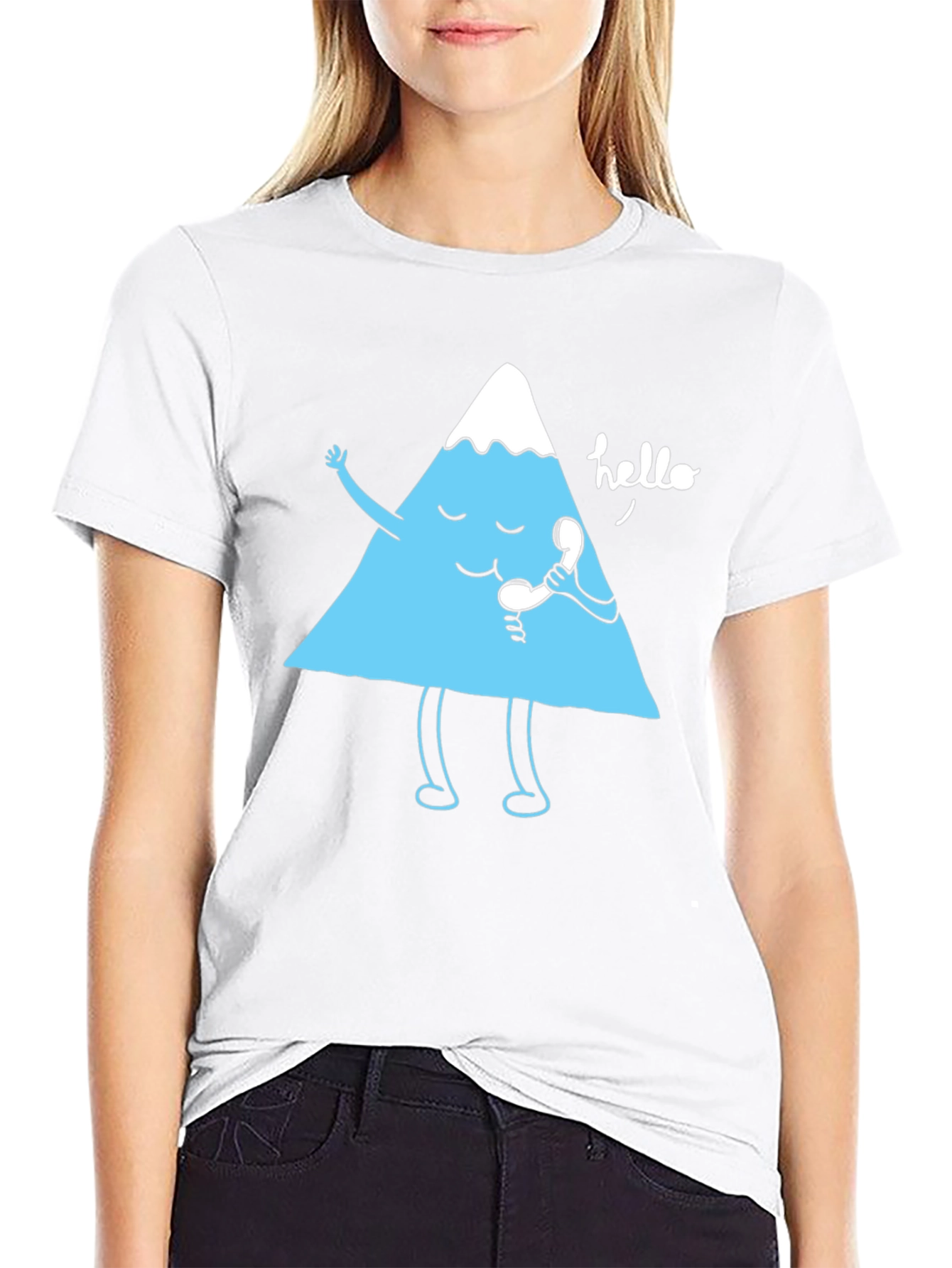 Funny Mountain Talking on the Phone Graphic T-Shirt