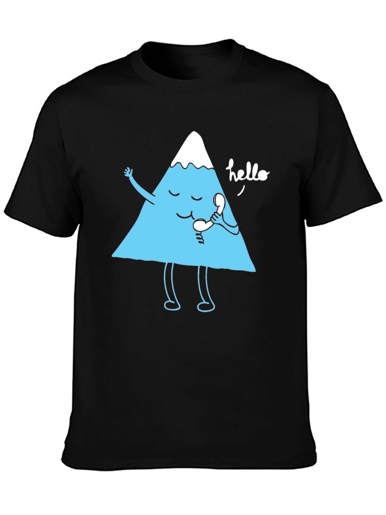 Funny Mountain Talking on the Phone Graphic T-Shirt
