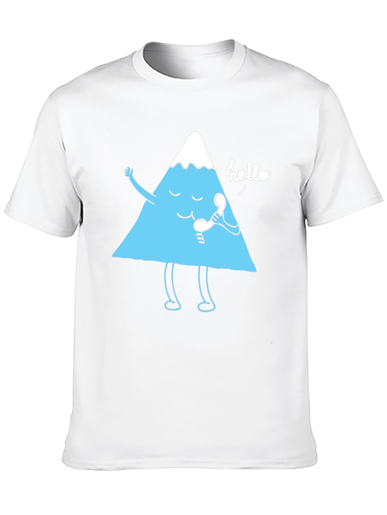 Funny Mountain Talking on the Phone Graphic T-Shirt