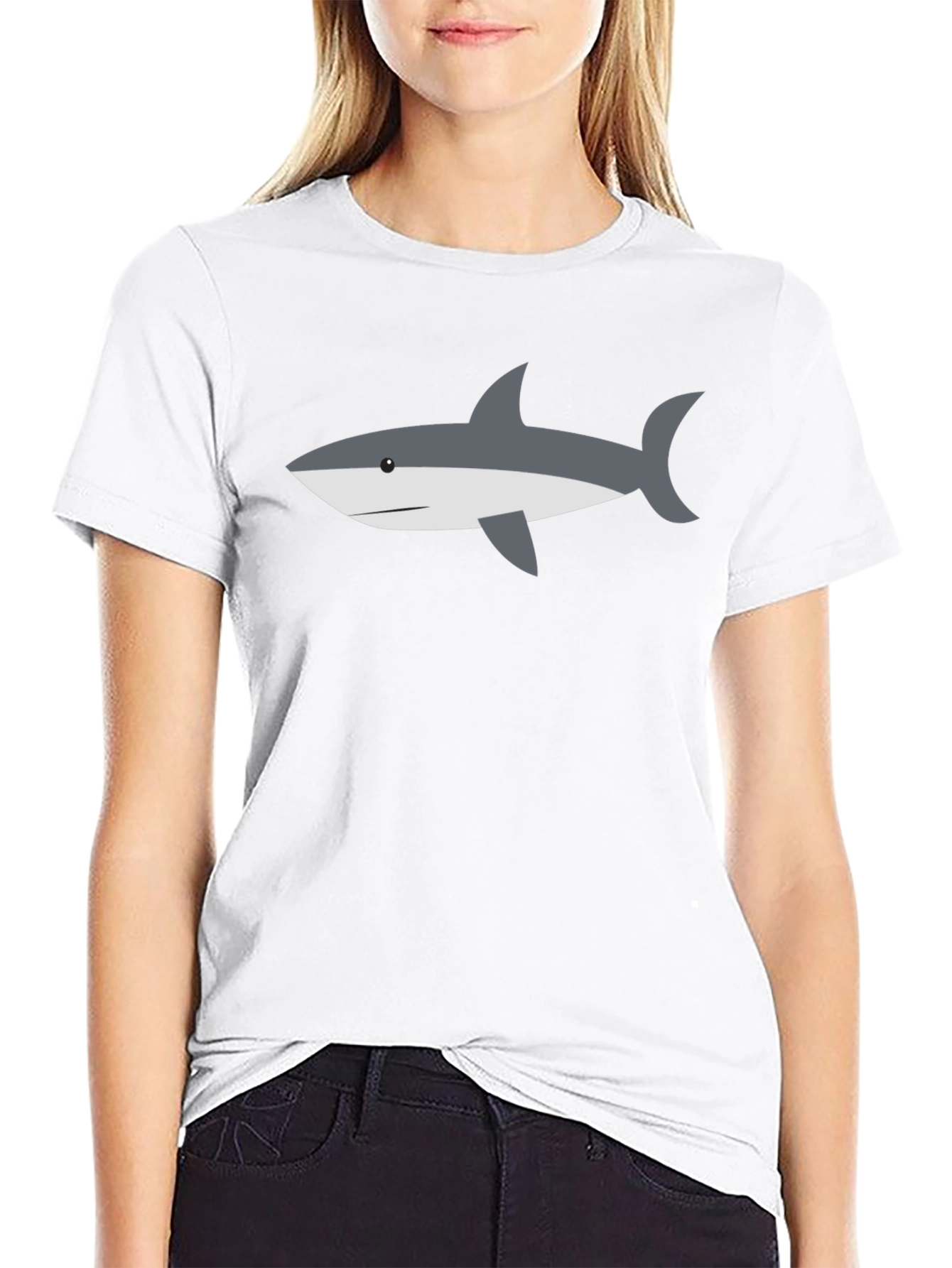 Shark Graphic Tee - Casual Black T-Shirt