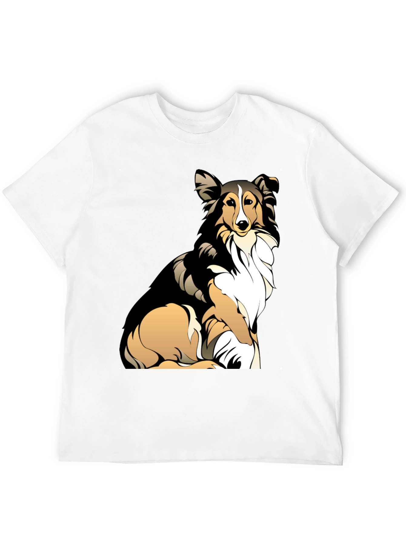 Sheltie Dog Graphic Tee - Casual Black T-Shirt