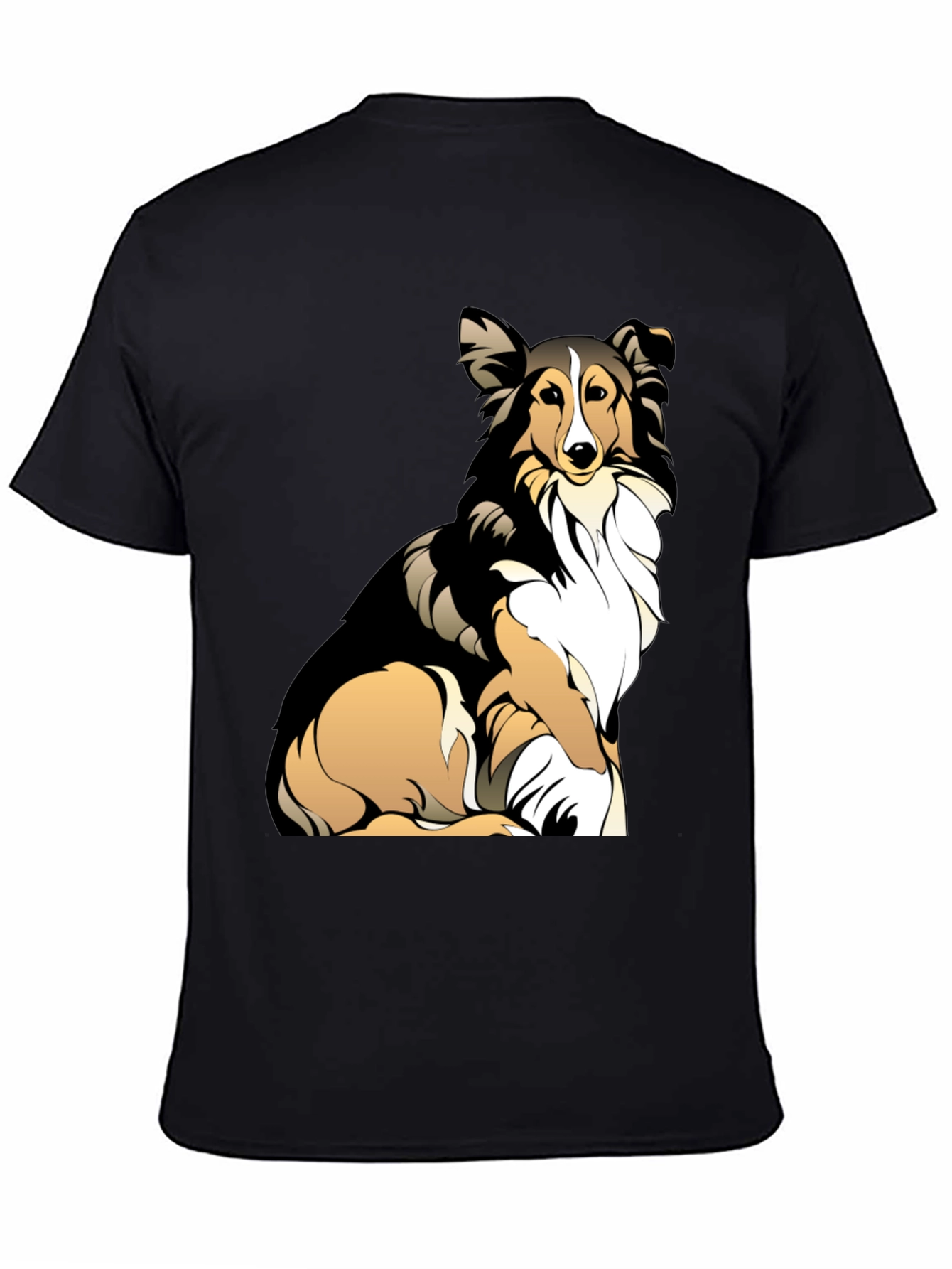 Sheltie Dog Graphic Tee - Casual Black T-Shirt