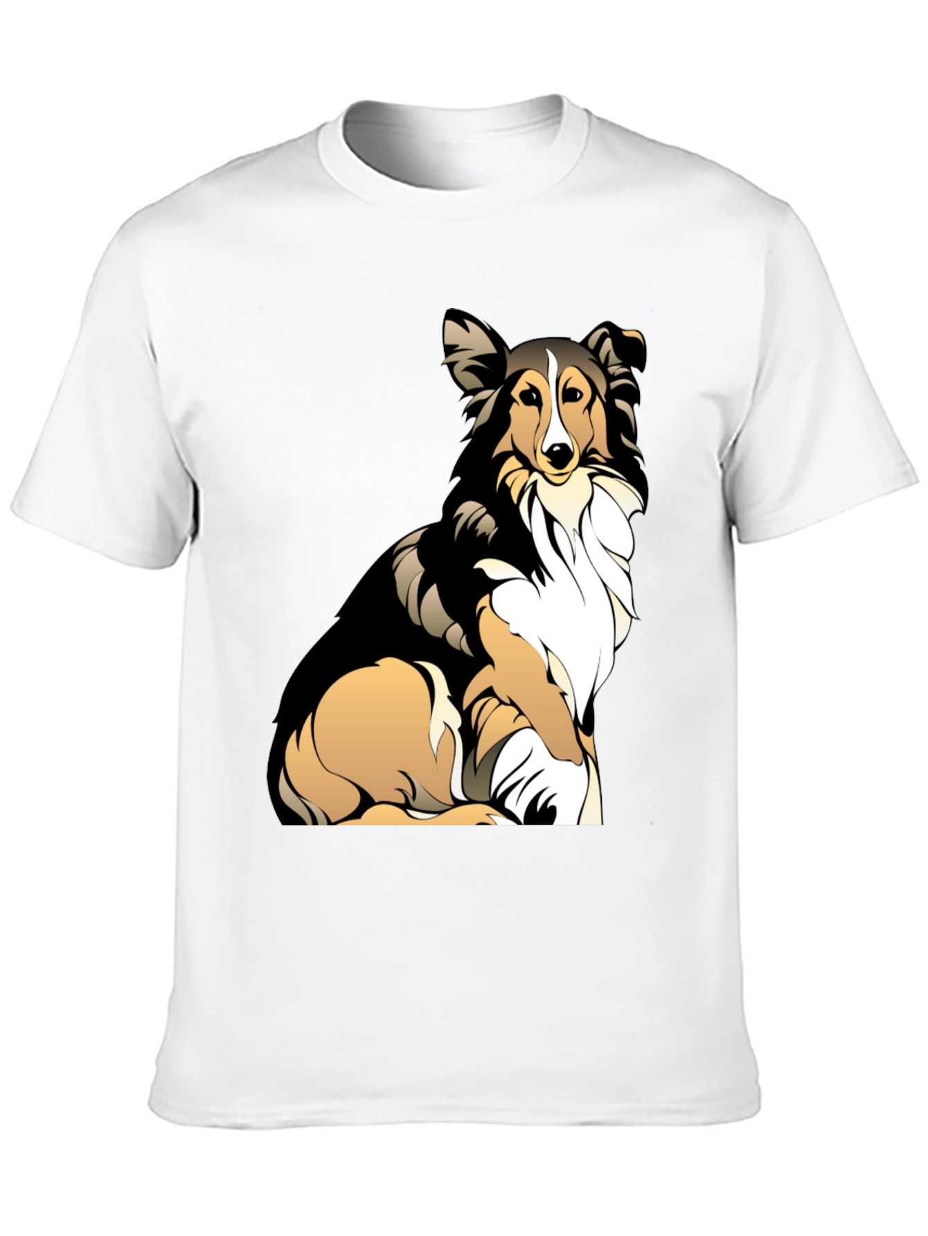 Sheltie Dog Graphic Tee - Casual Black T-Shirt