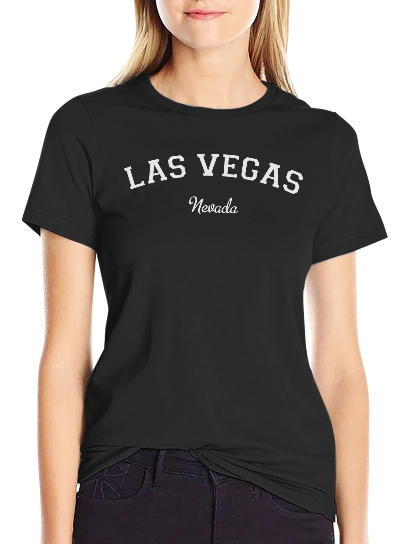 Las Vegas Nevada T-Shirt Black Cotton