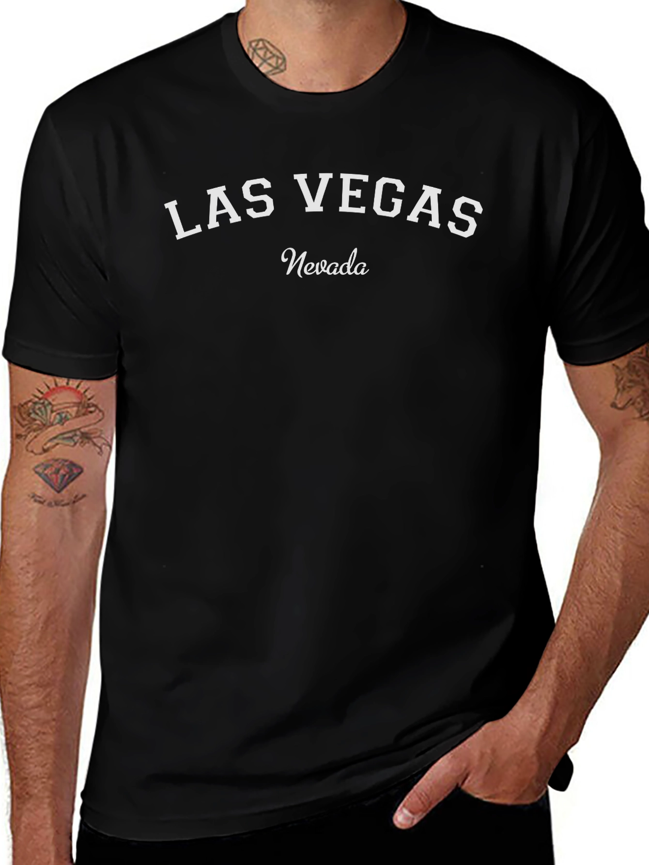 Las Vegas Nevada T-Shirt Black Cotton