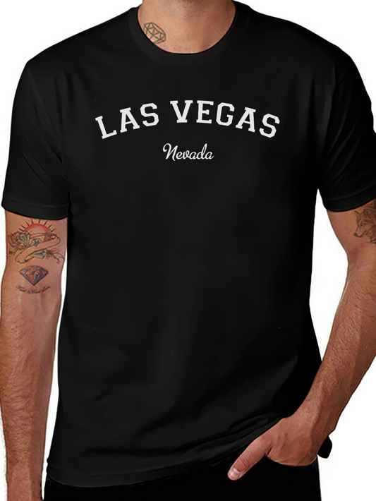 Las Vegas Nevada T-Shirt Black Cotton