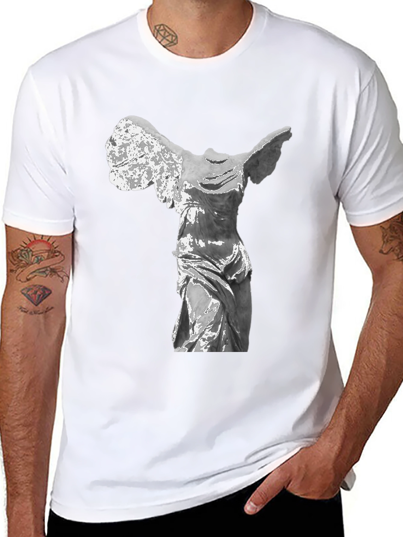 Winged Victory Statue T-Shirt - Classic Black Tee