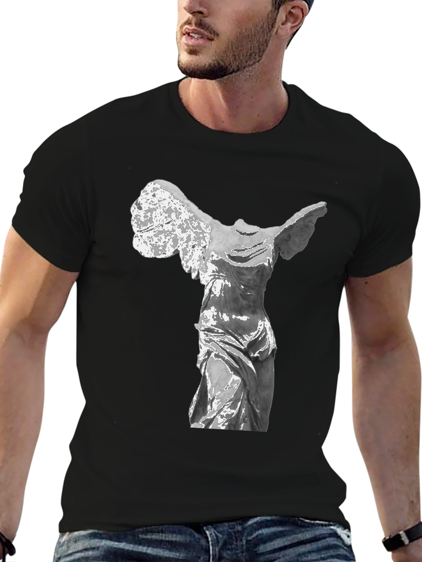 Winged Victory Statue T-Shirt - Classic Black Tee