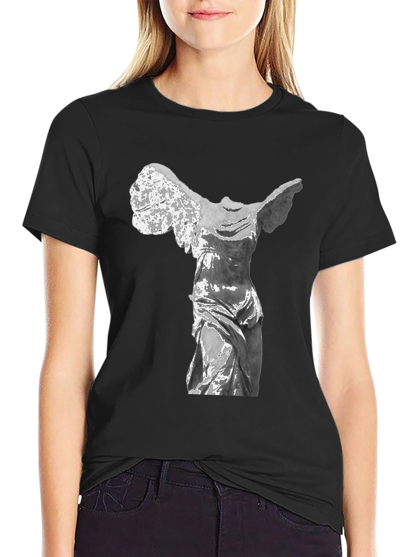 Winged Victory Statue T-Shirt - Classic Black Tee