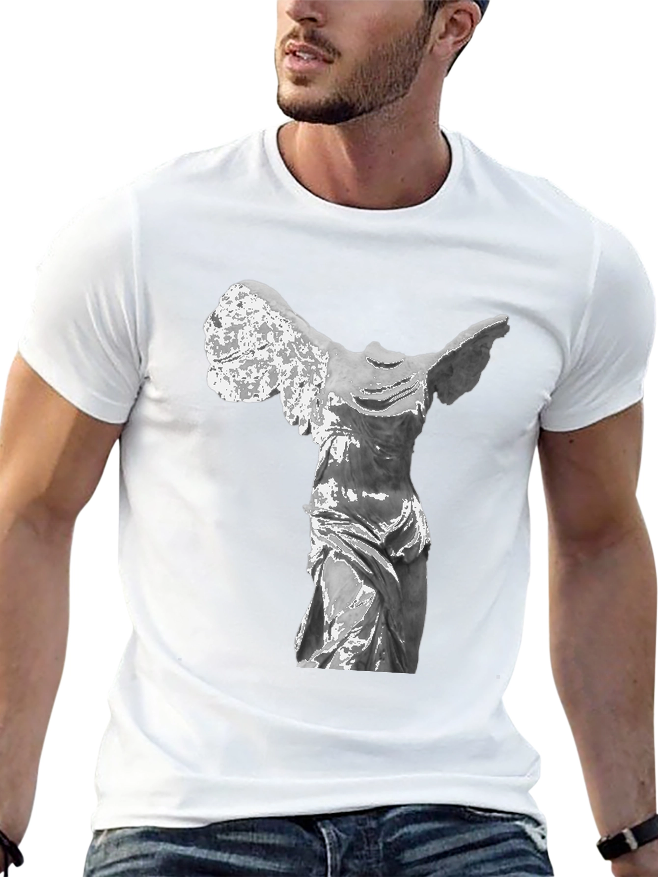 Winged Victory Statue T-Shirt - Classic Black Tee