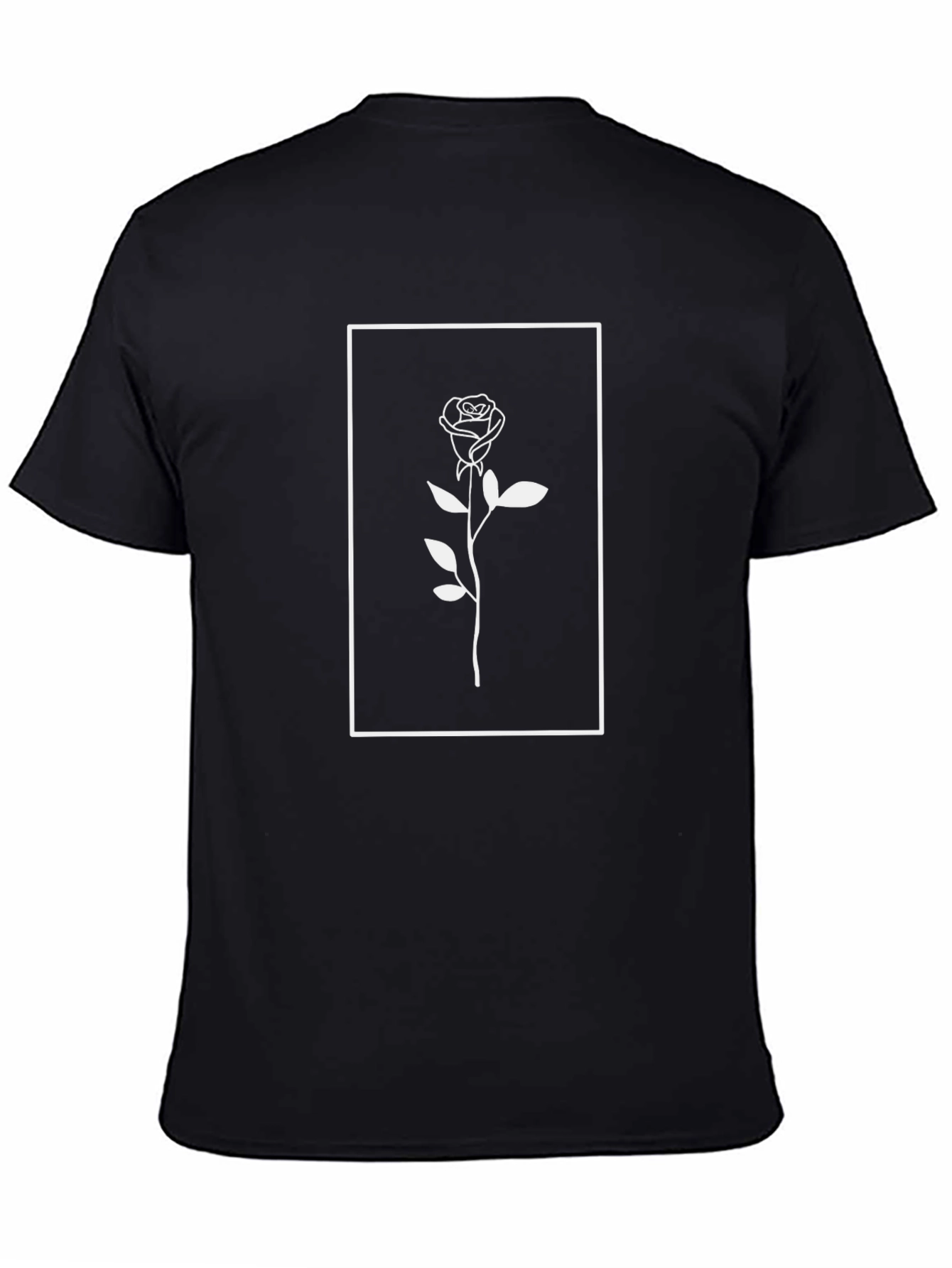 Rose Graphic Tee - Minimalist Black T-Shirt