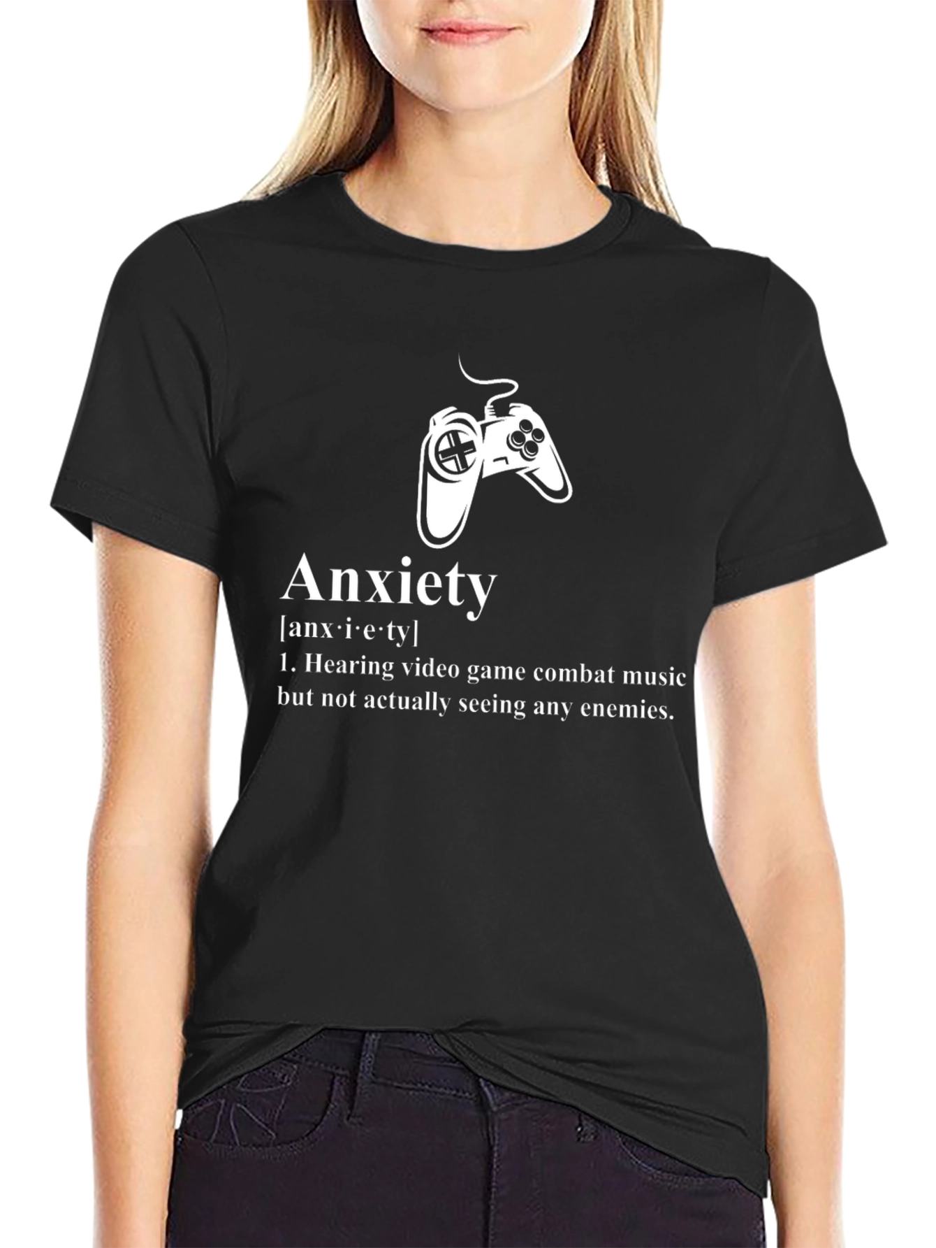 Anxiety Gamer T-Shirt - Combat Music No Enemies