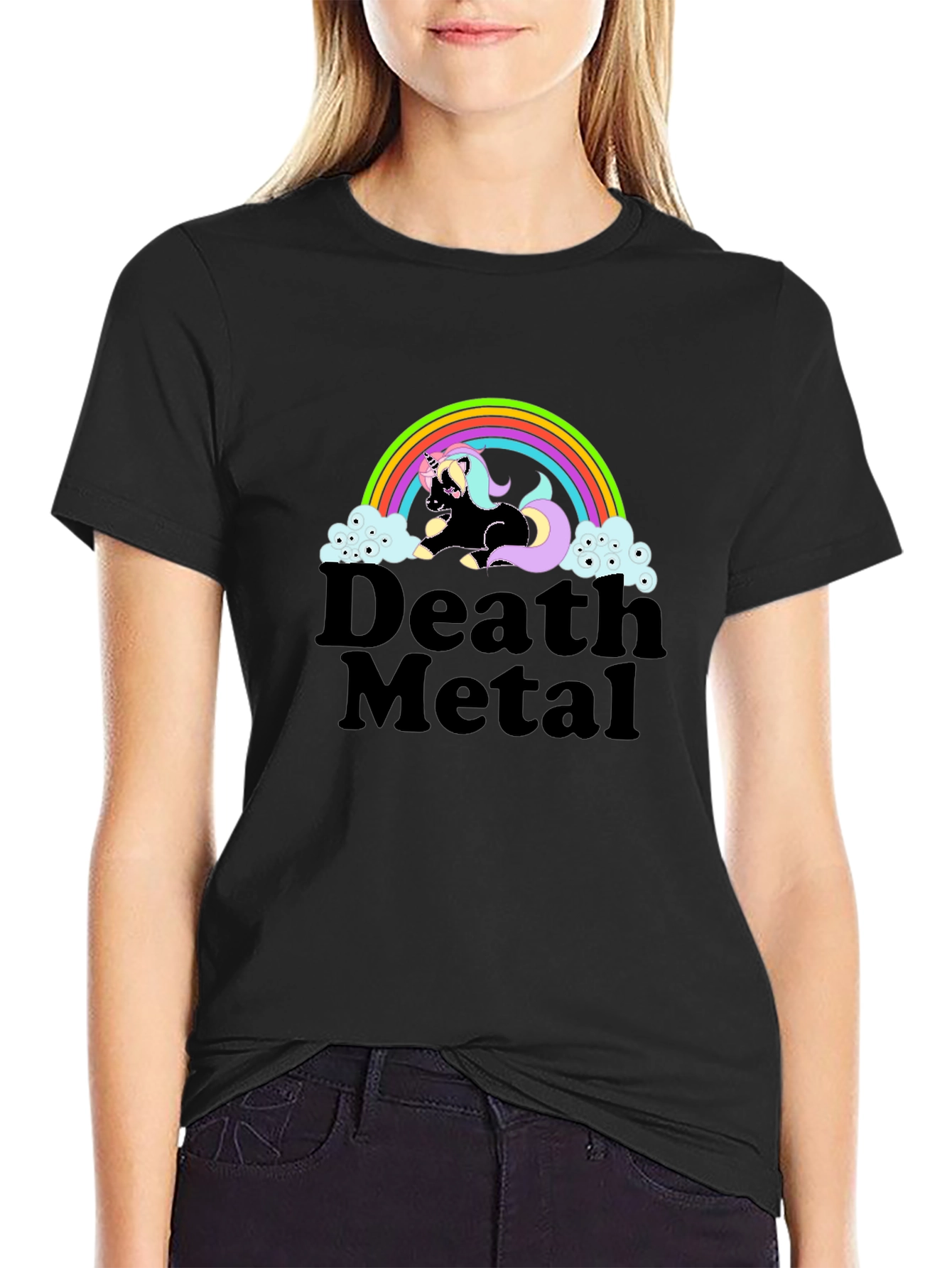 Death Metal Unicorn Graphic T-Shirt