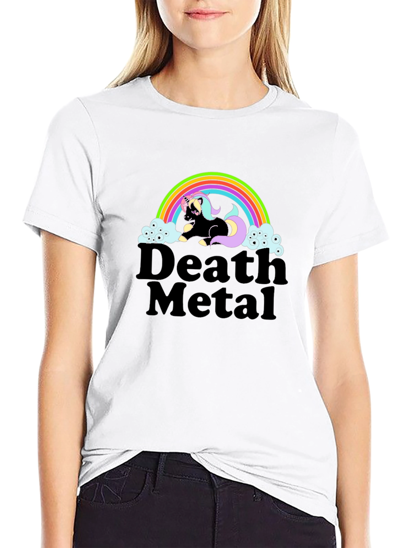 Death Metal Unicorn Graphic T-Shirt
