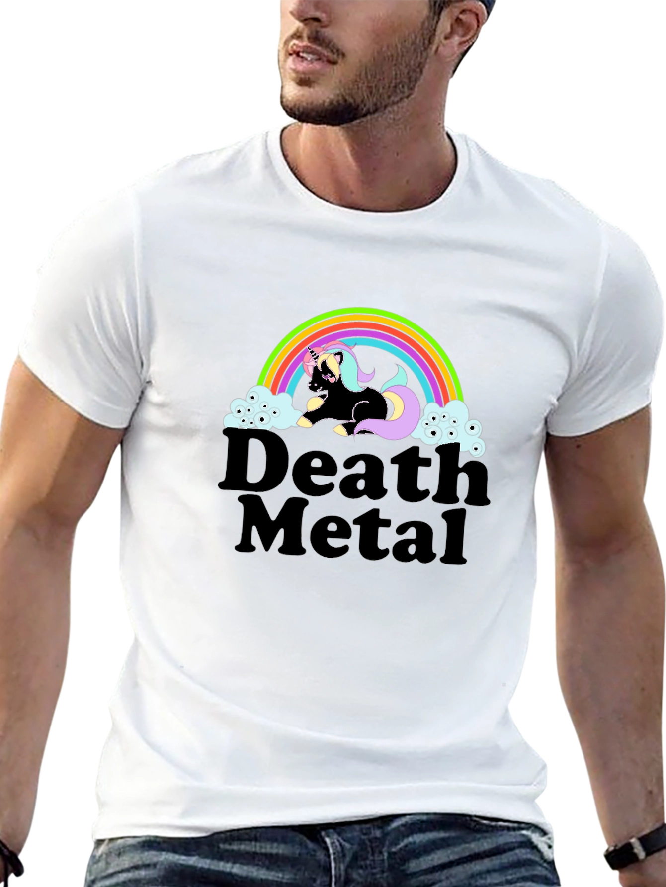 Death Metal Unicorn Graphic T-Shirt