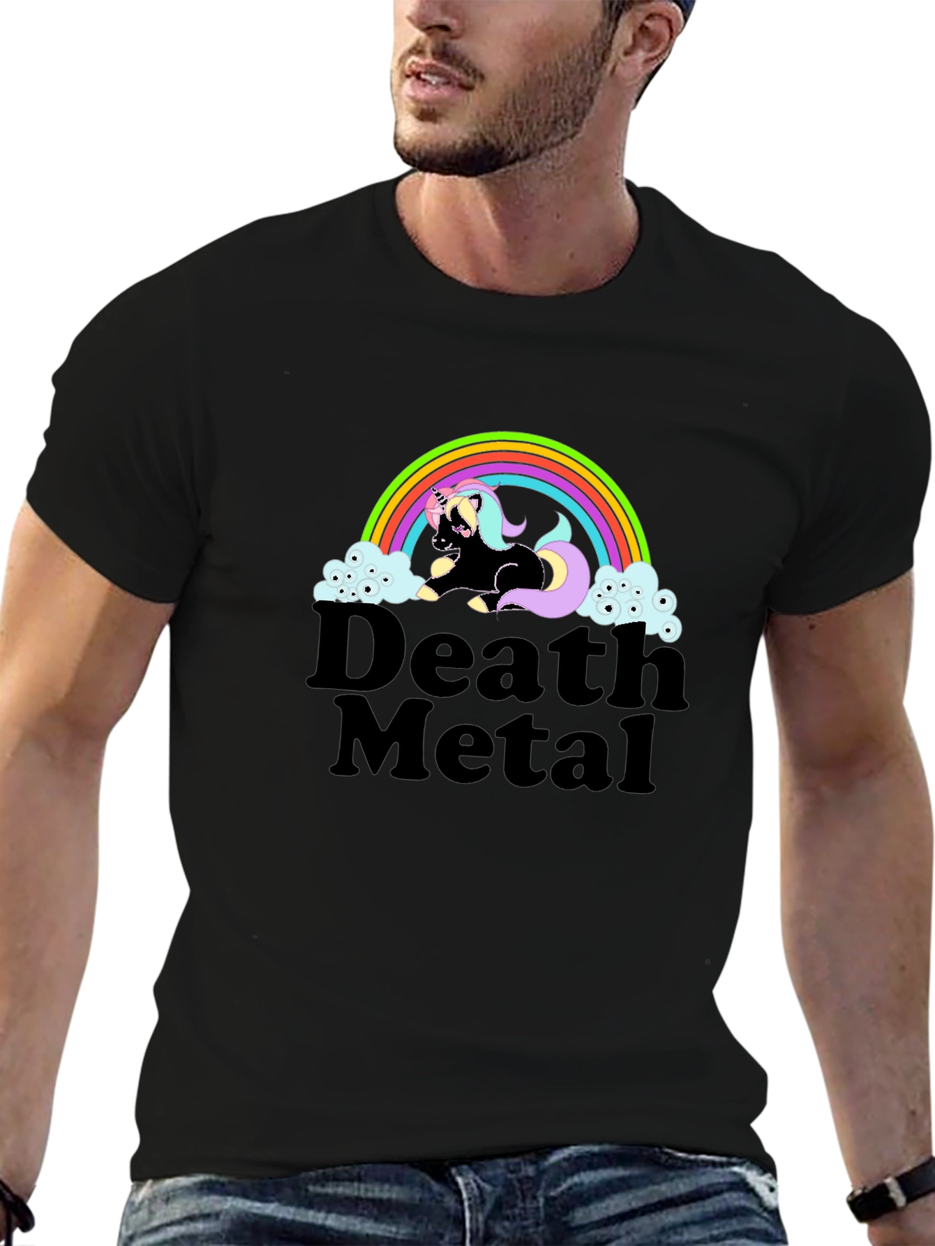 Death Metal Unicorn Graphic T-Shirt