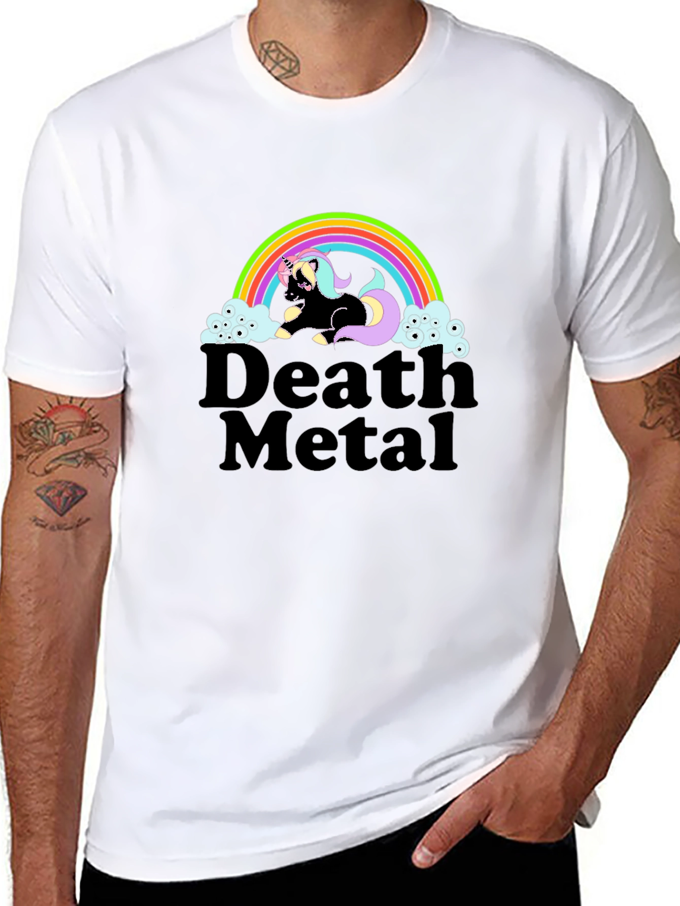 Death Metal Unicorn Graphic T-Shirt