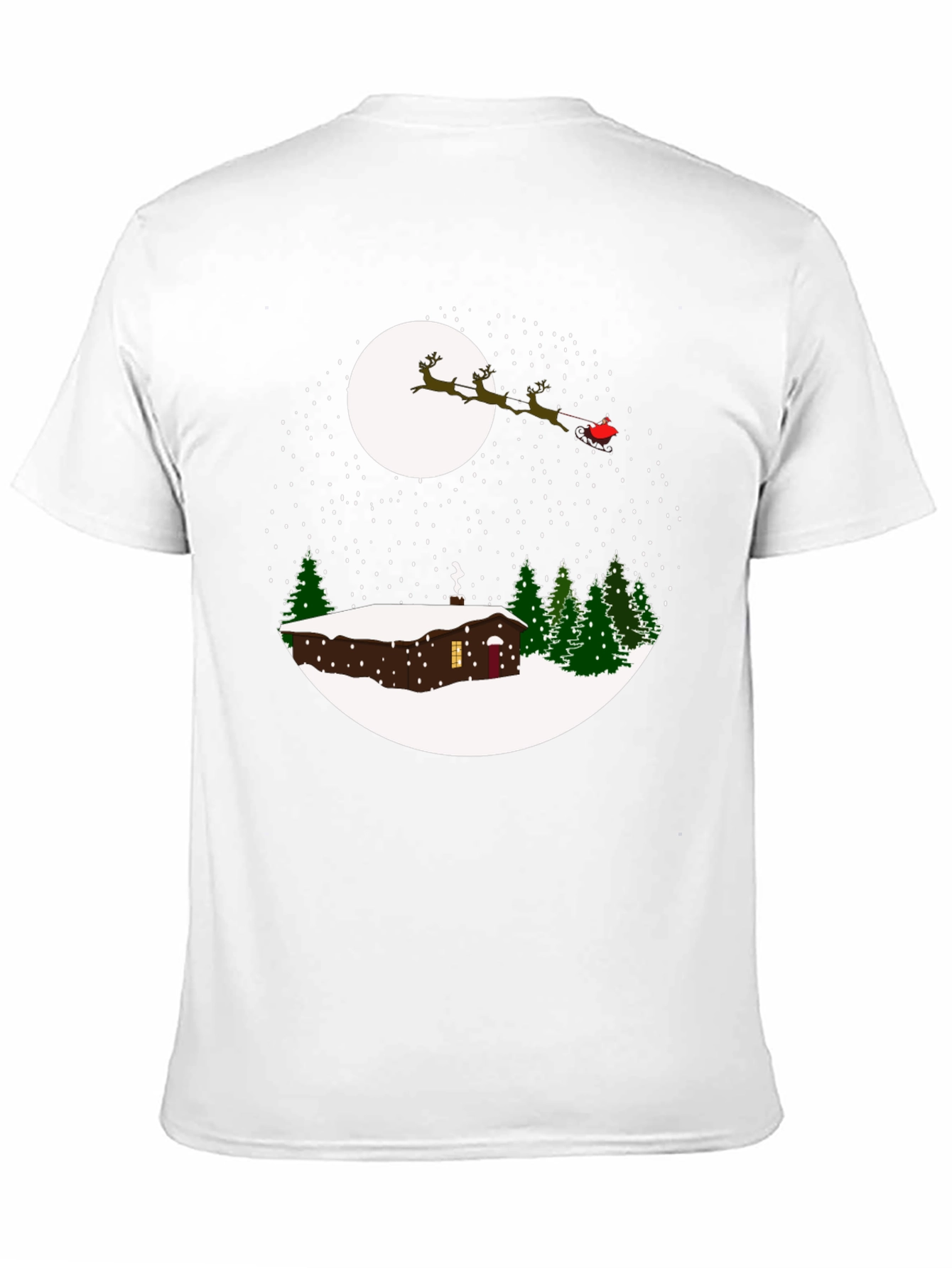 Winter Cabin Santa Sleigh T-Shirt