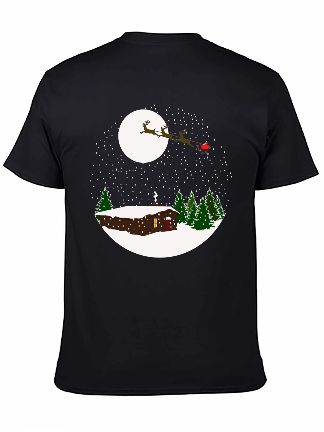 Winter Cabin Santa Sleigh T-Shirt