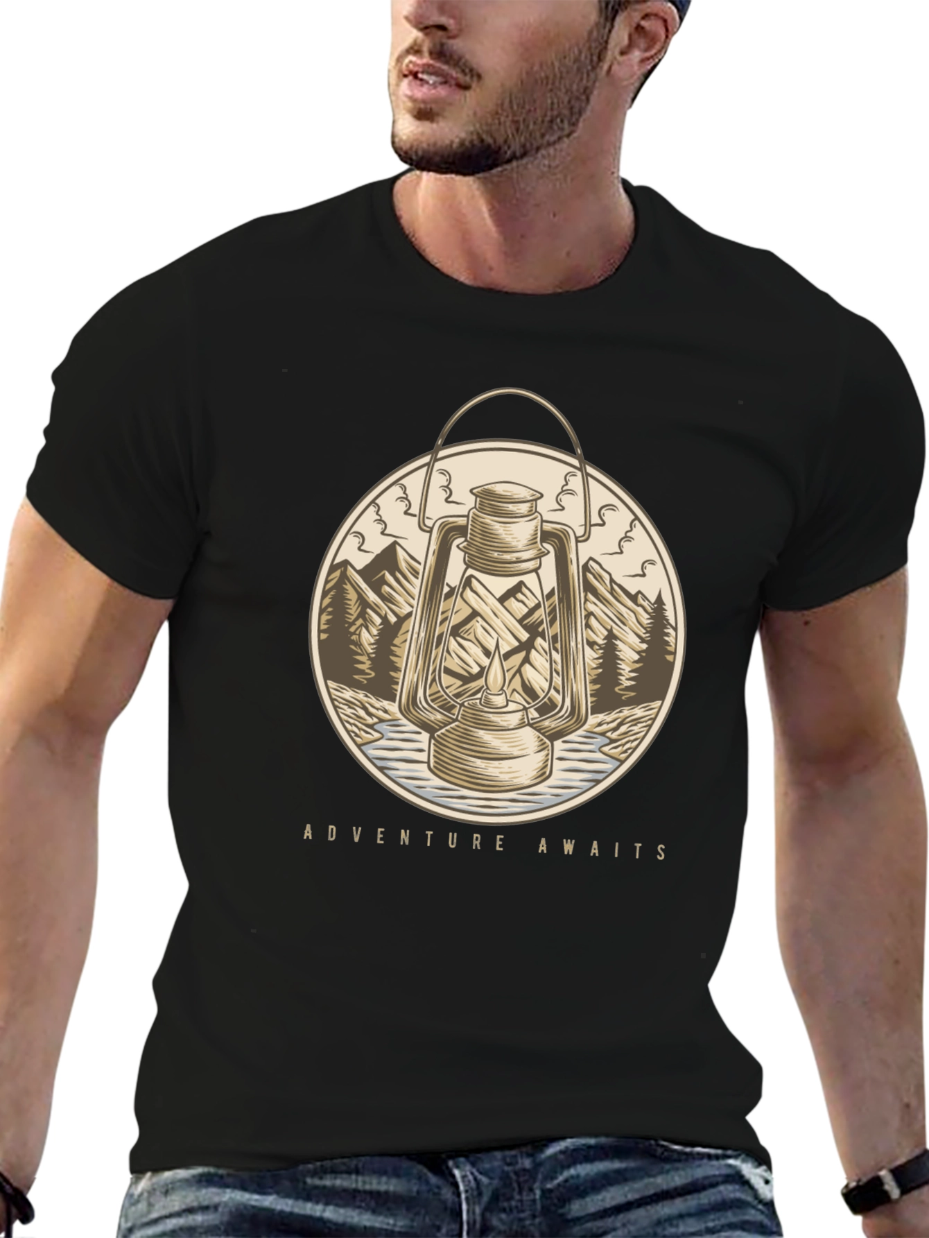 Adventure Awaits Graphic T-Shirt - Lantern Design
