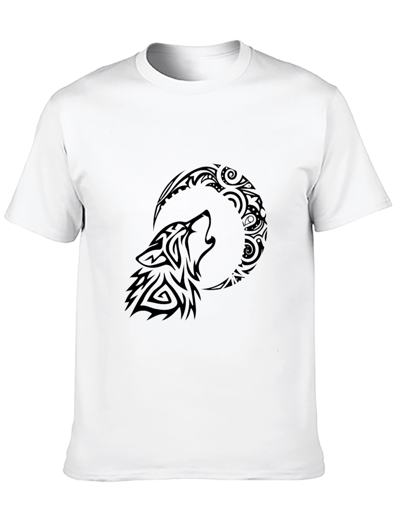Tribal Wolf Moon T-Shirt - Black