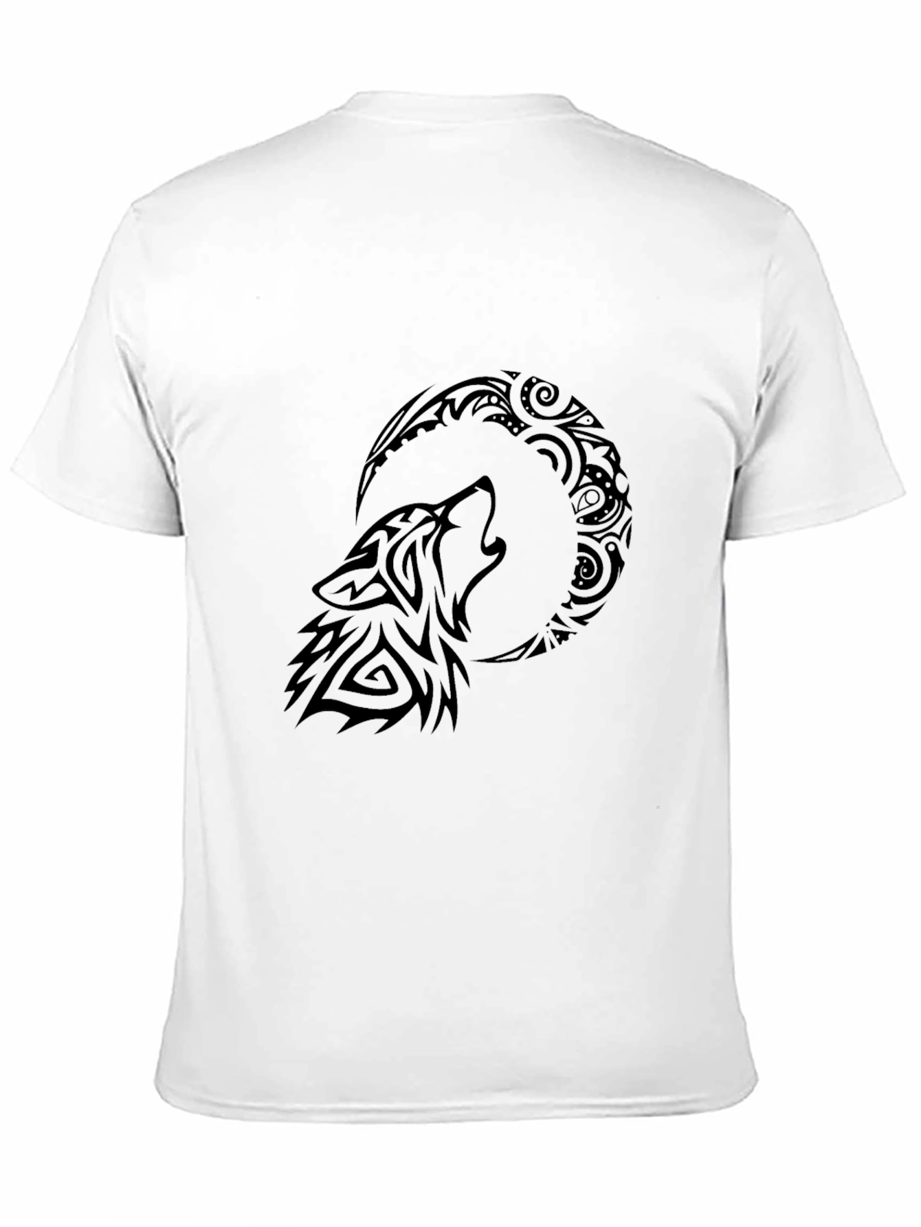 Tribal Wolf Moon T-Shirt - Black