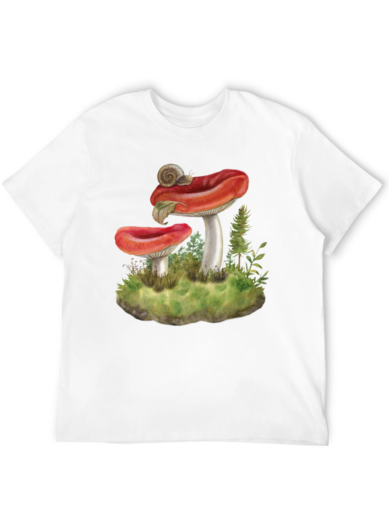 Mushroom and Snail Graphic Tee