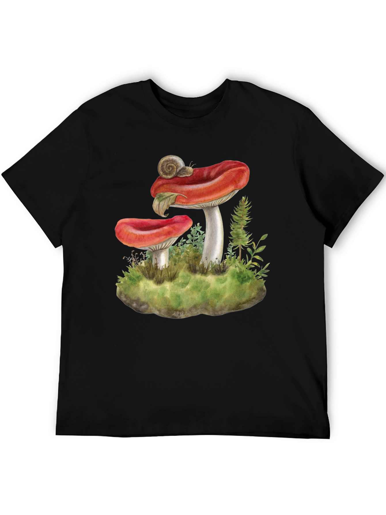 Mushroom and Snail Graphic Tee