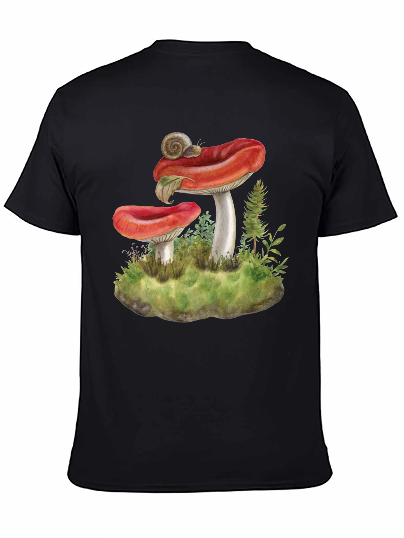 Mushroom and Snail Graphic Tee