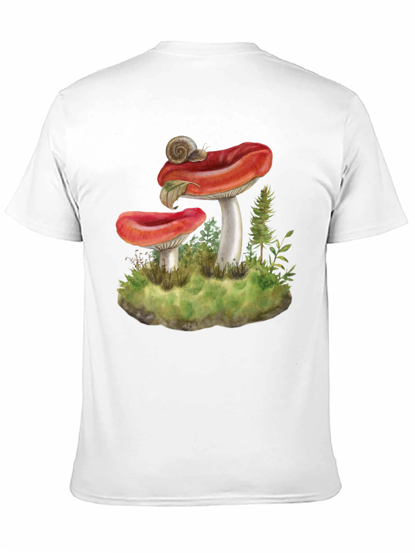 Mushroom and Snail Graphic Tee