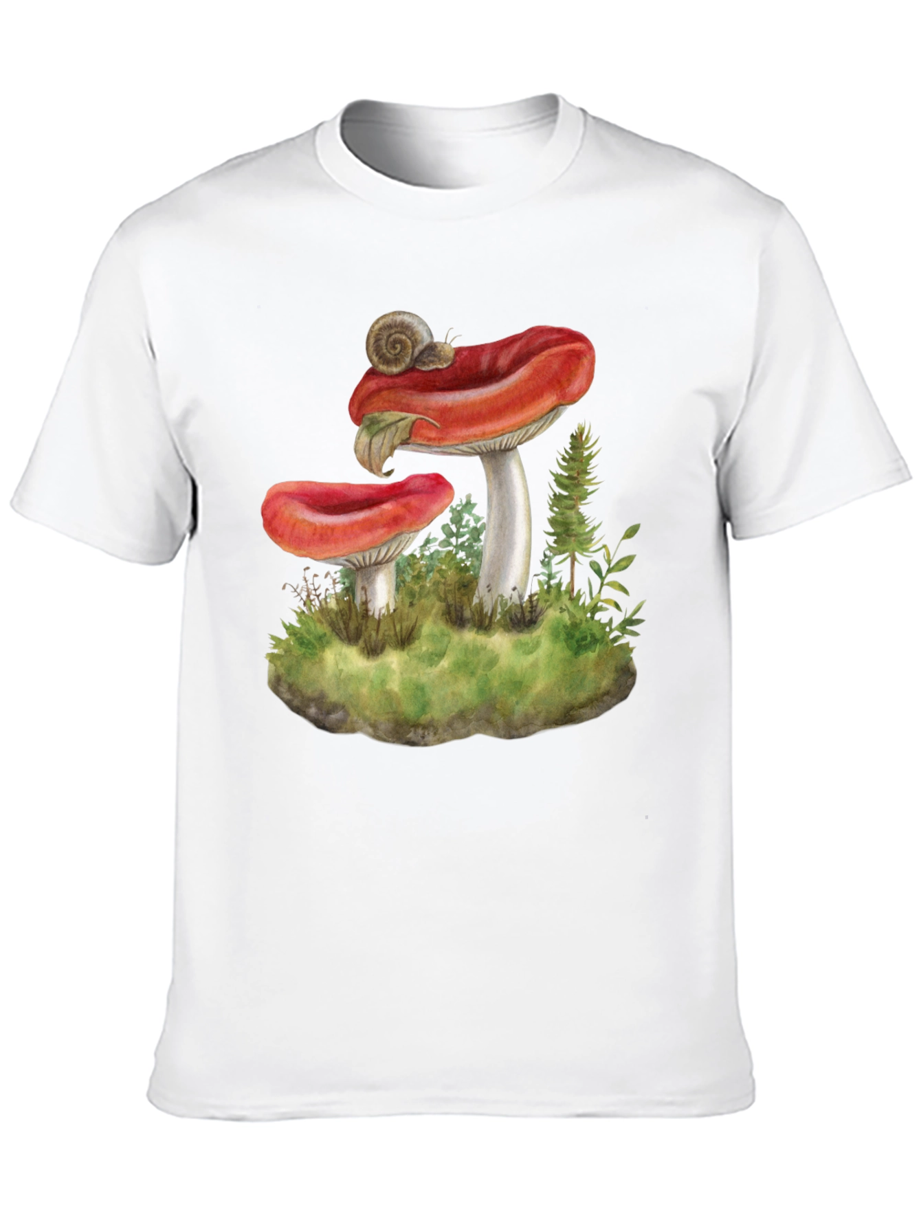 Mushroom and Snail Graphic Tee