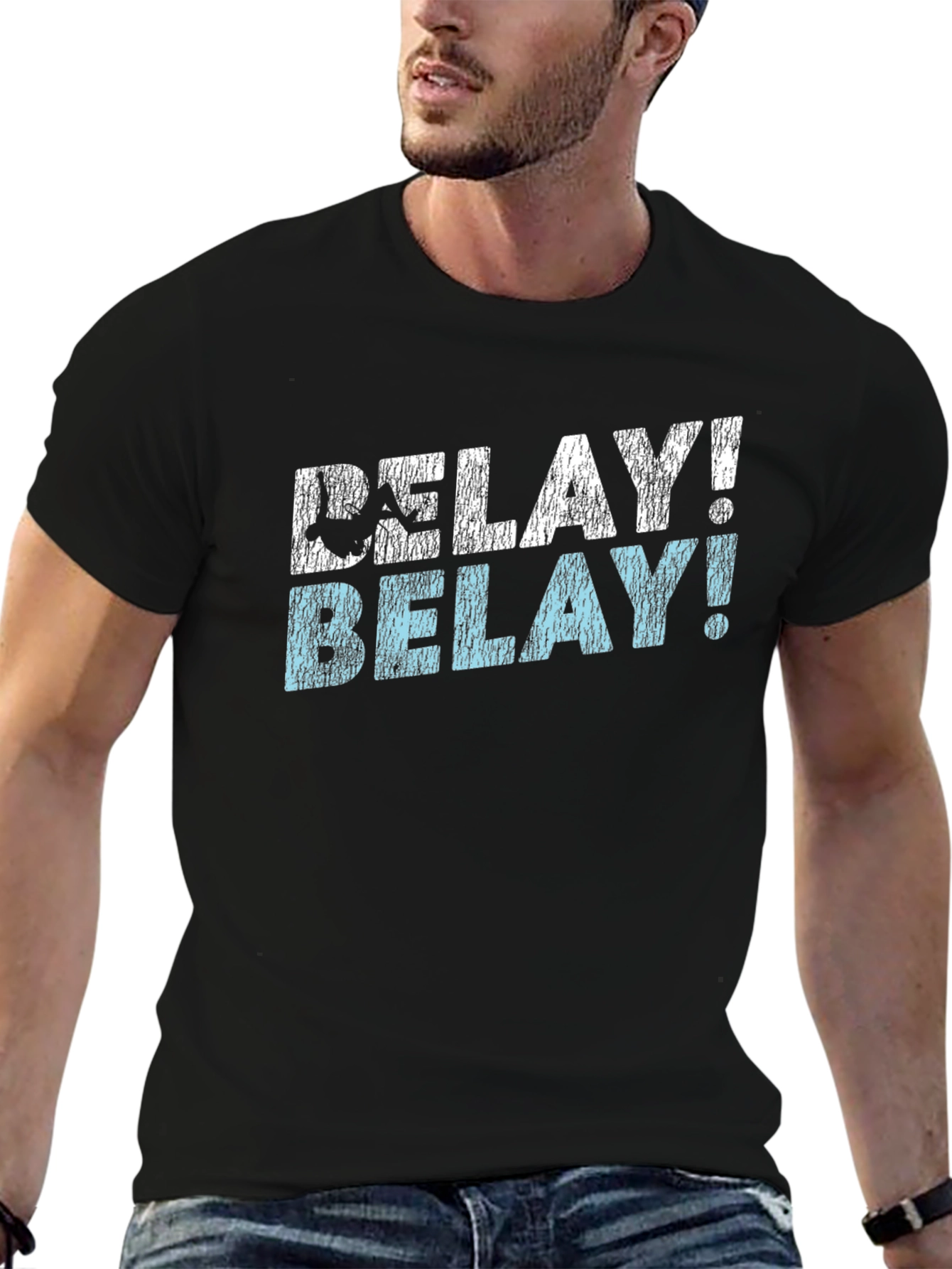 Belay! Climbing T-Shirt - Black Graphic Tee