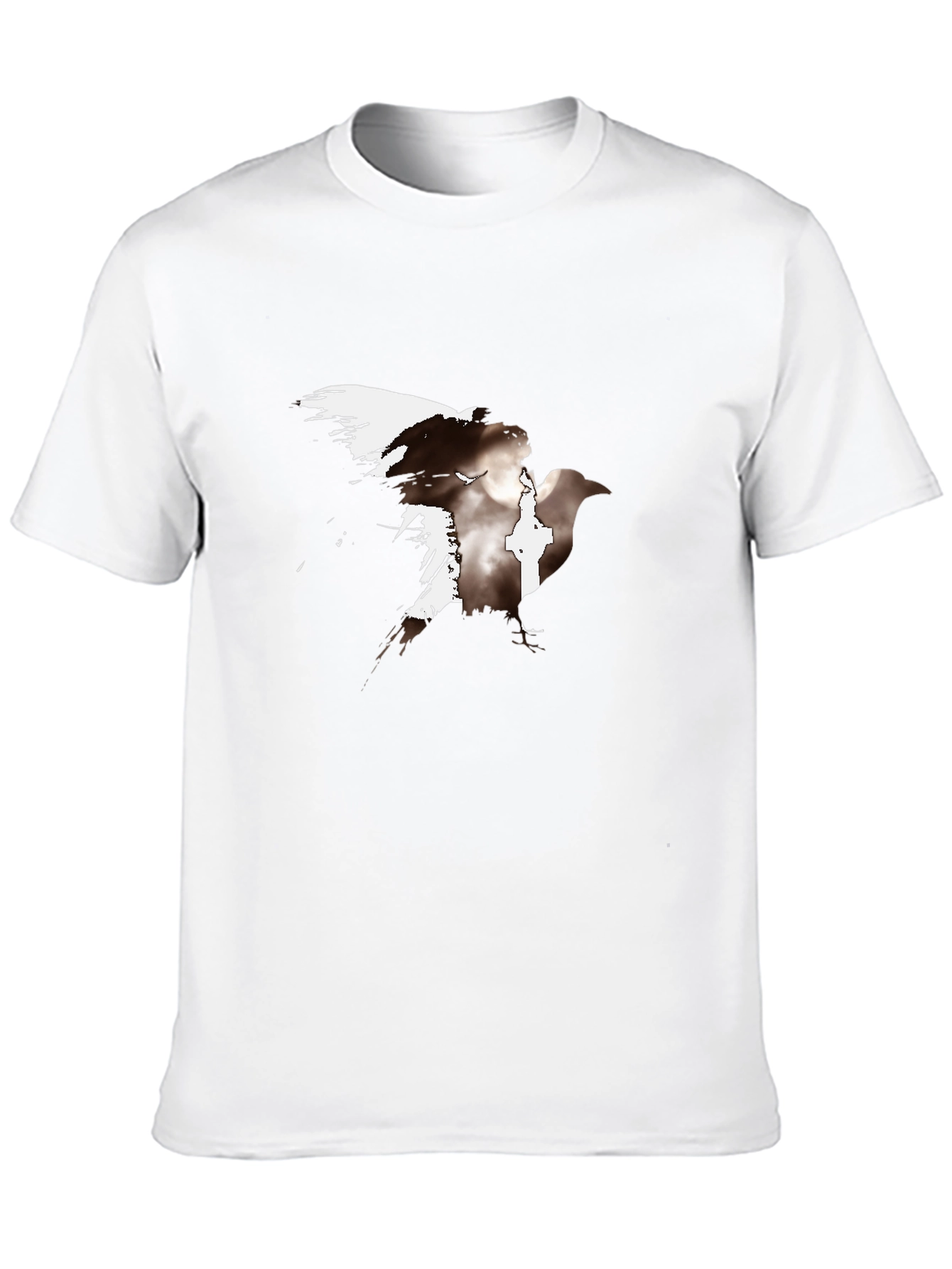 Raven Graphic Tee - Black Casual T-Shirt