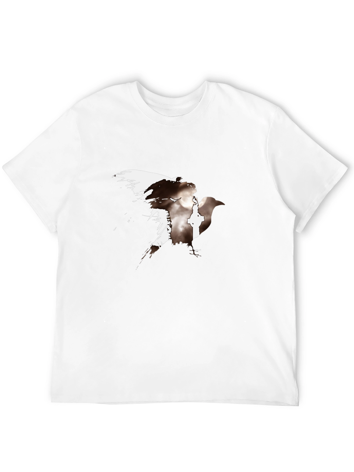 Raven Graphic Tee - Black Casual T-Shirt