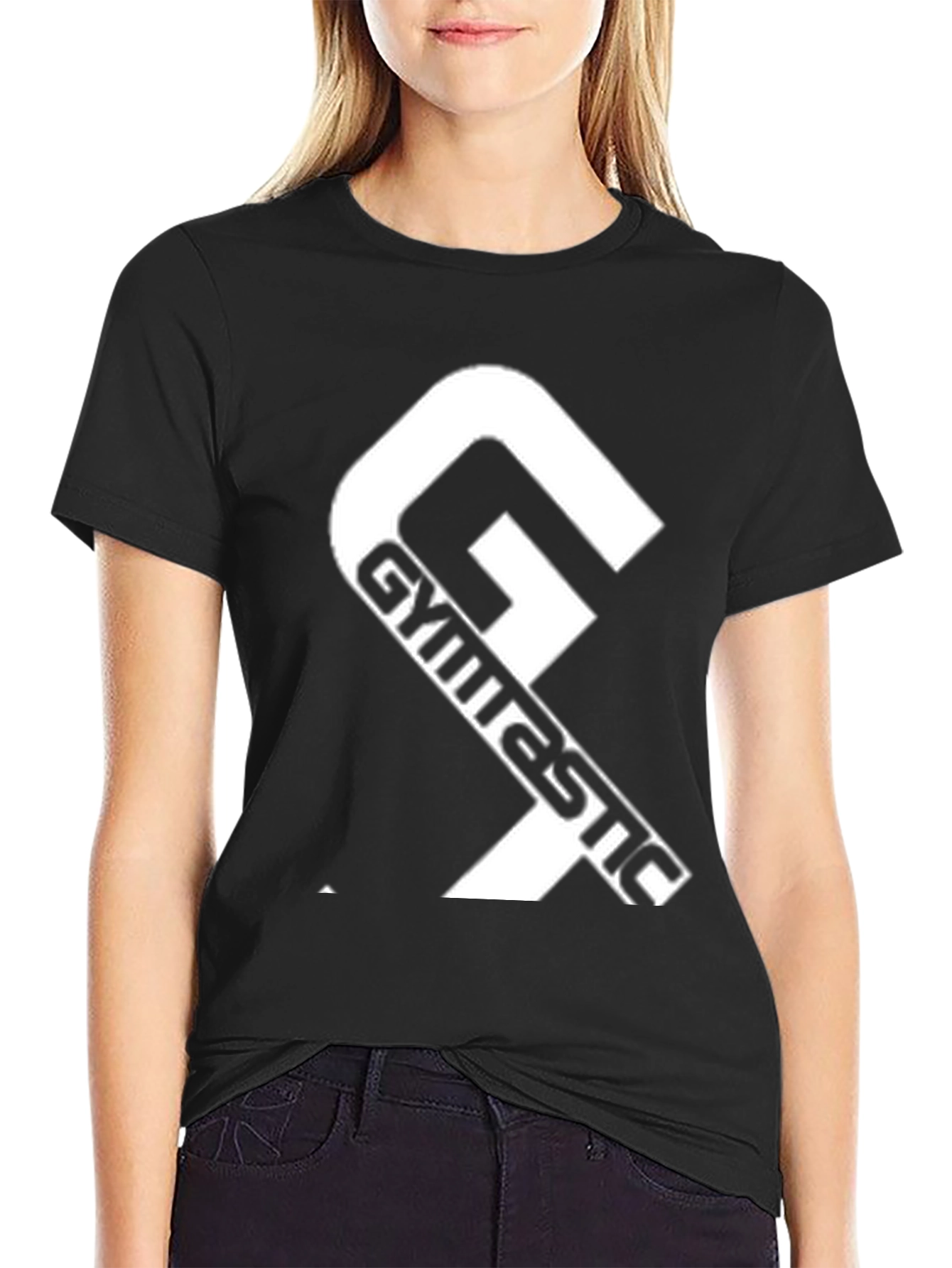 Gymnastic Graphic Tee - Black Cotton T-Shirt