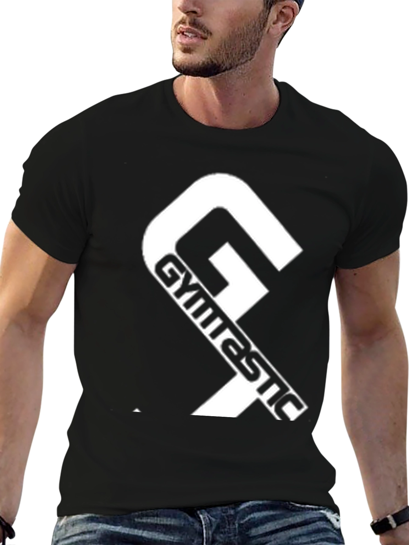 Gymnastic Graphic Tee - Black Cotton T-Shirt