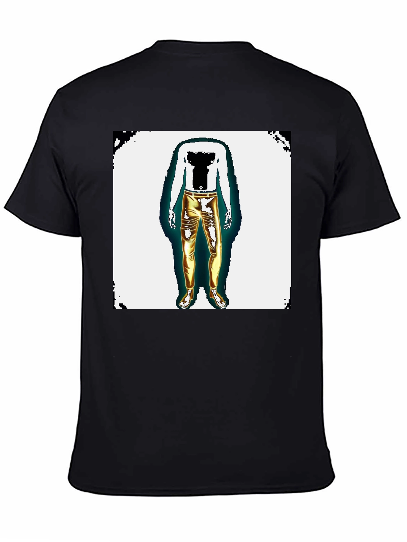 Mens Graphic Tee - Headless Body Gold Pants Print