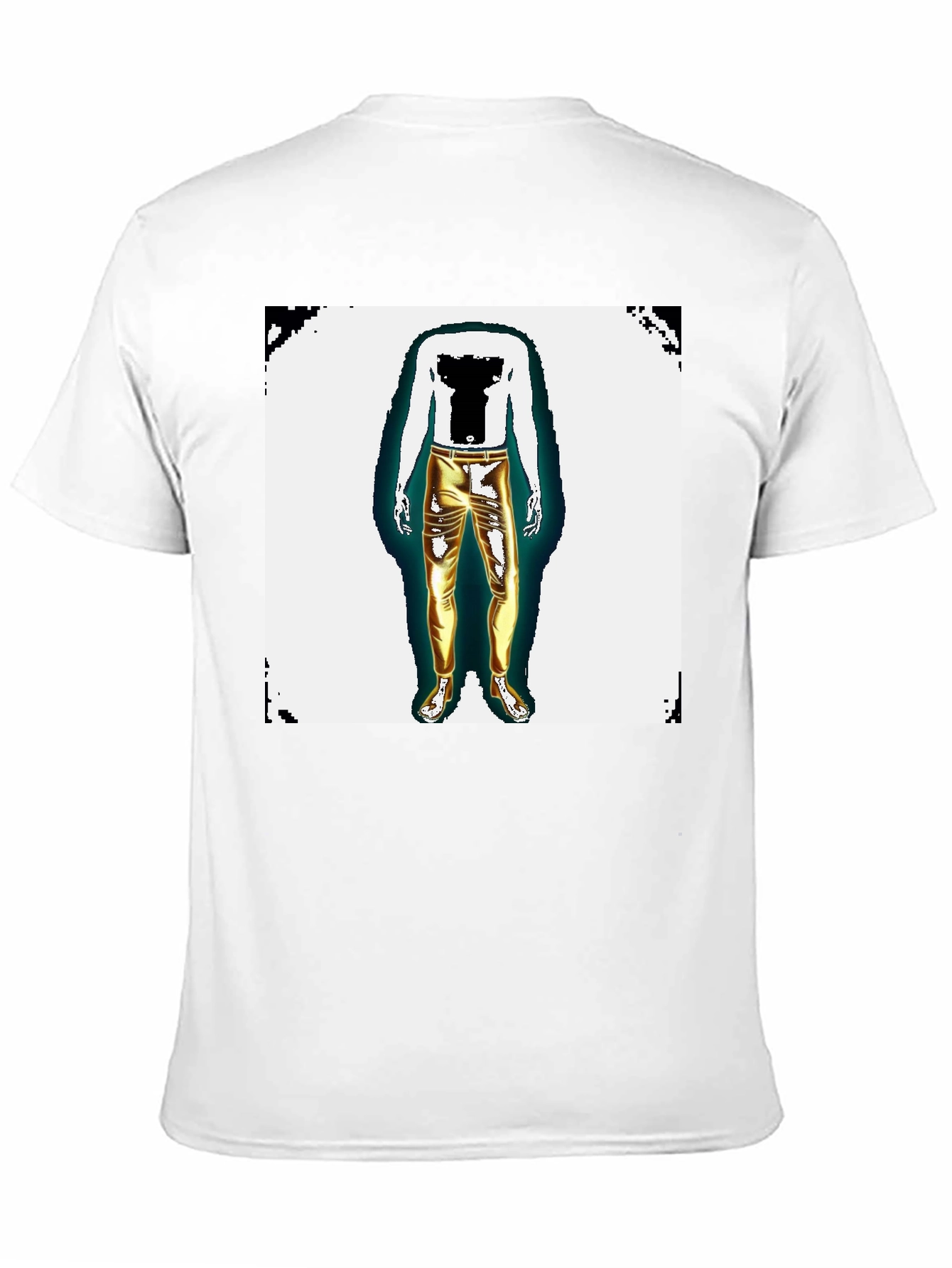 Mens Graphic Tee - Headless Body Gold Pants Print