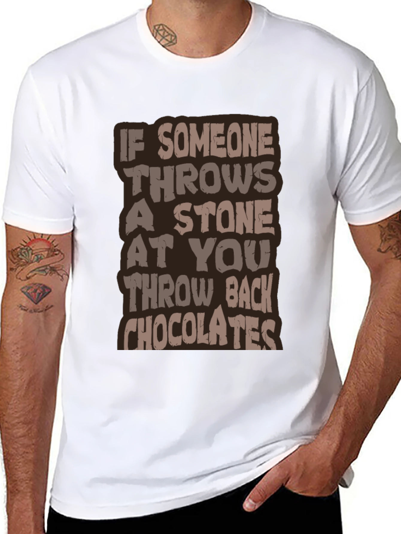 Humorous Throw Back Chocolates Graphic Tee