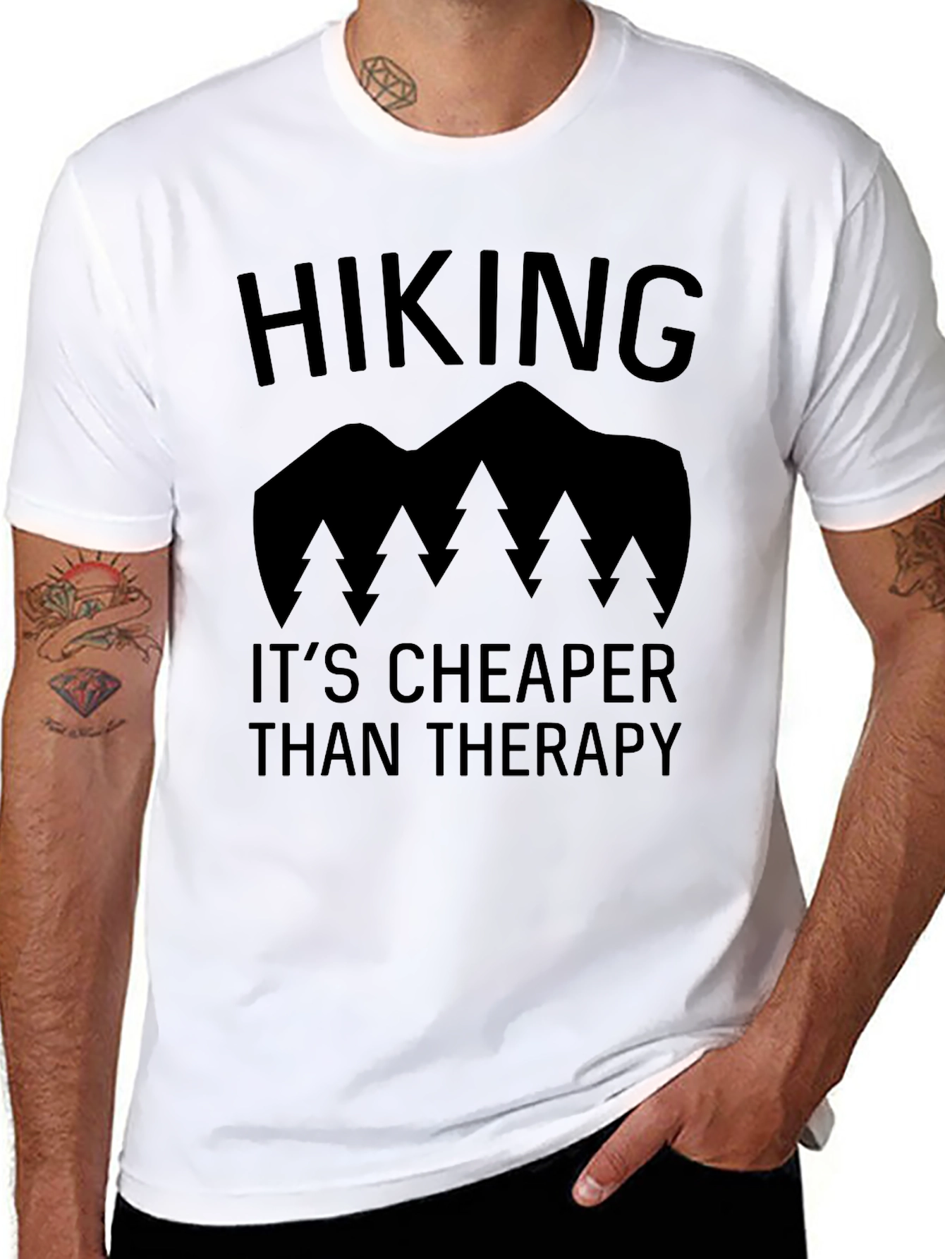 Hiking Cheaper Than Therapy Graphic Tee