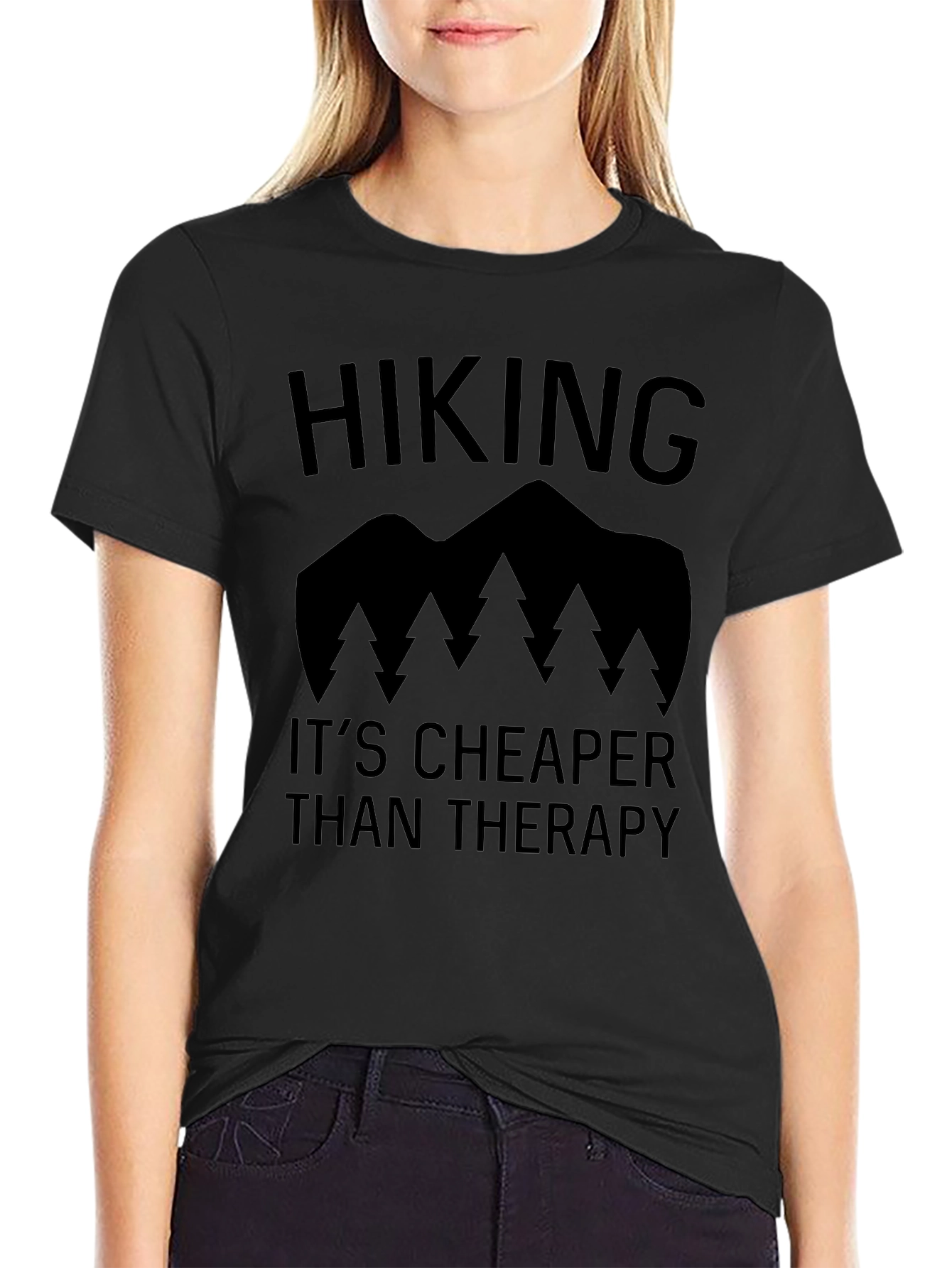 Hiking Cheaper Than Therapy Graphic Tee
