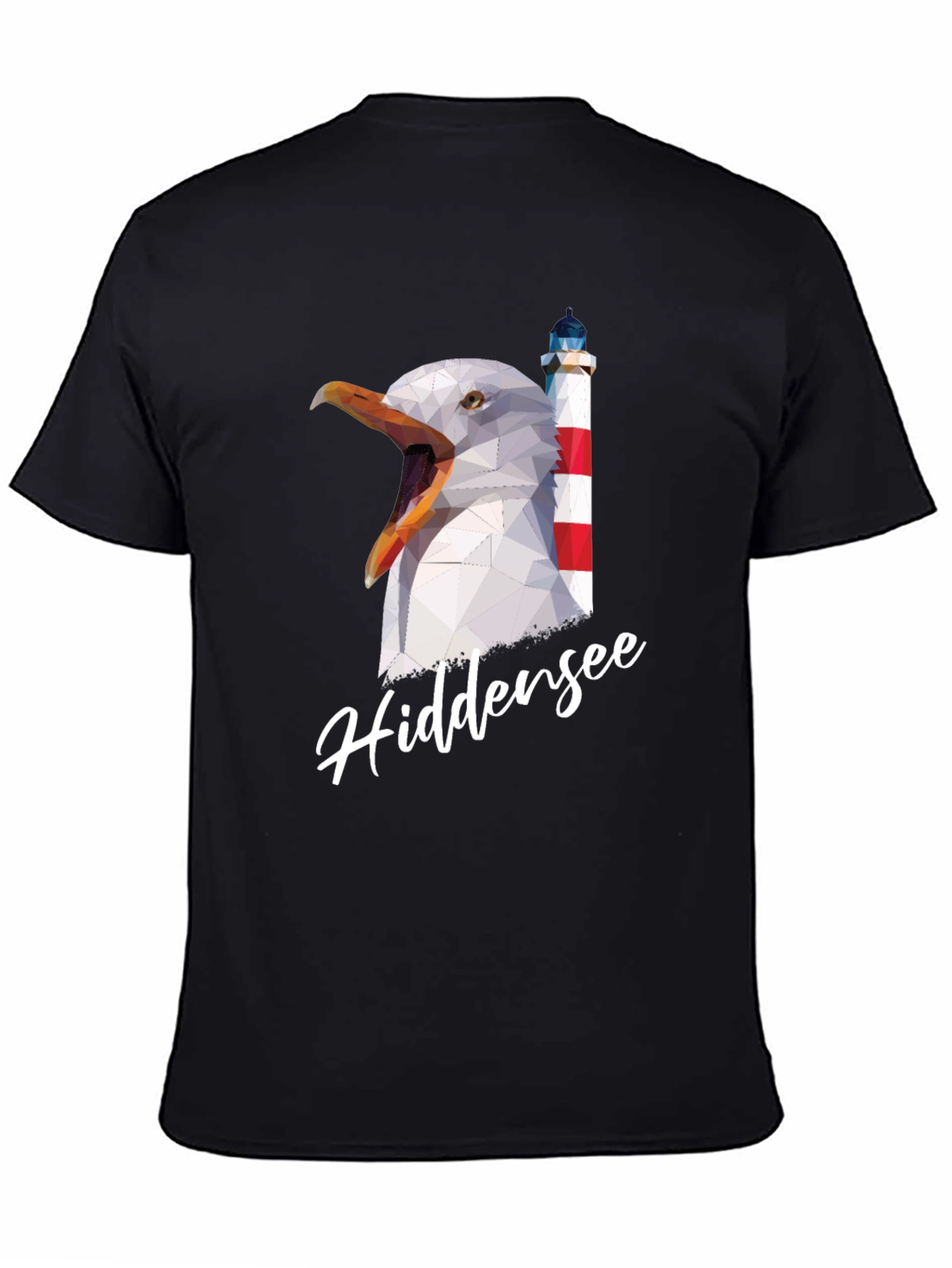 HiddenSee Graphic T-Shirt: Seagull & Lighthouse